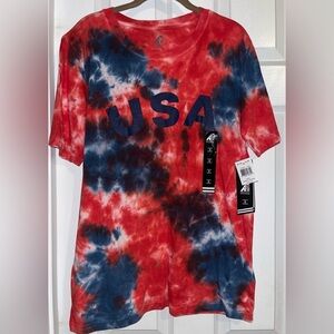 Red White & Blue tie dye T-shirt USA - Size Medium M - NEW NWT